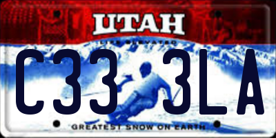 UT license plate C333LA