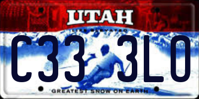 UT license plate C333LO