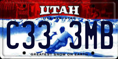 UT license plate C333MB