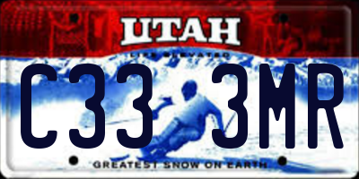 UT license plate C333MR