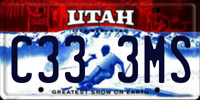 UT license plate C333MS
