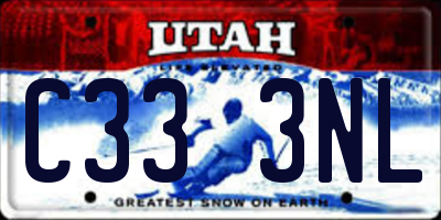 UT license plate C333NL