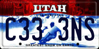 UT license plate C333NS