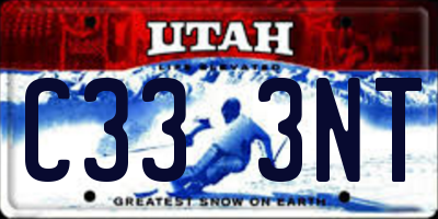UT license plate C333NT