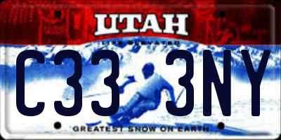 UT license plate C333NY
