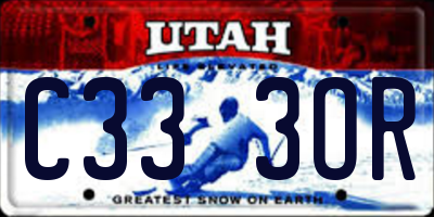 UT license plate C333OR