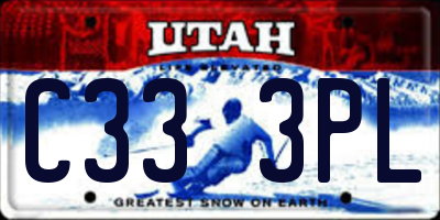 UT license plate C333PL