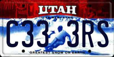 UT license plate C333RS