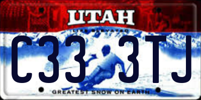 UT license plate C333TJ