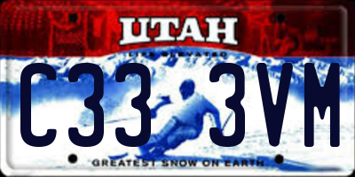 UT license plate C333VM
