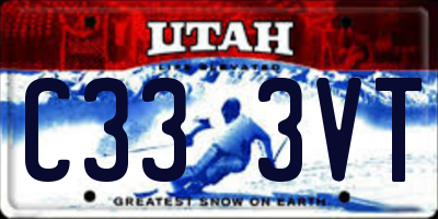 UT license plate C333VT