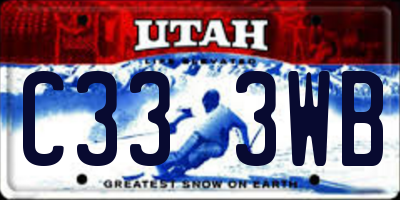 UT license plate C333WB