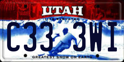 UT license plate C333WI