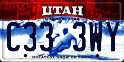 UT license plate C333WY