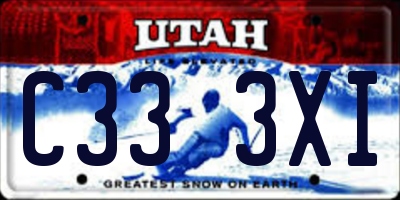 UT license plate C333XI