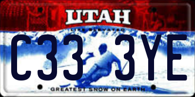 UT license plate C333YE
