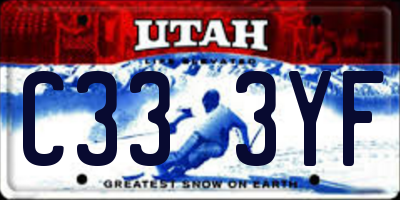 UT license plate C333YF
