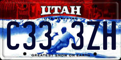 UT license plate C333ZH