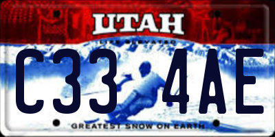 UT license plate C334AE