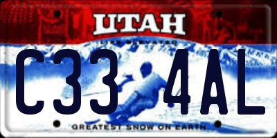 UT license plate C334AL