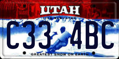 UT license plate C334BC