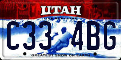 UT license plate C334BG