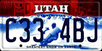 UT license plate C334BJ