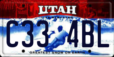 UT license plate C334BL