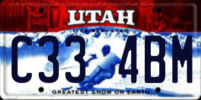UT license plate C334BM