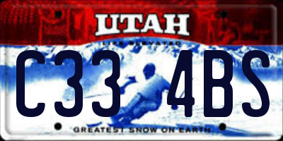 UT license plate C334BS