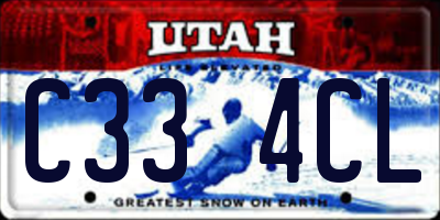 UT license plate C334CL