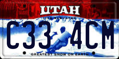 UT license plate C334CM