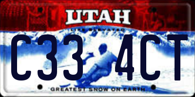 UT license plate C334CT