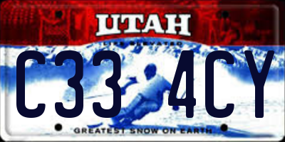 UT license plate C334CY
