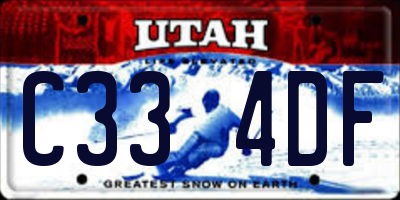 UT license plate C334DF