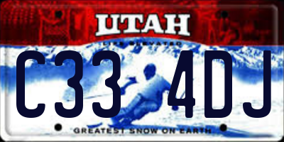 UT license plate C334DJ