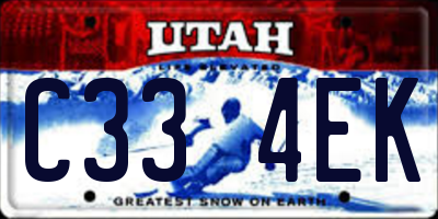 UT license plate C334EK