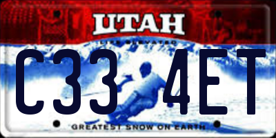 UT license plate C334ET