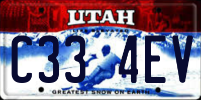 UT license plate C334EV
