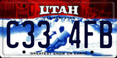 UT license plate C334FB