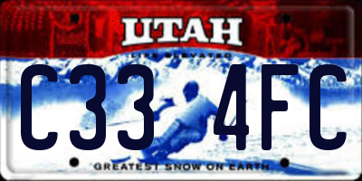 UT license plate C334FC
