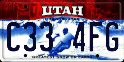 UT license plate C334FG