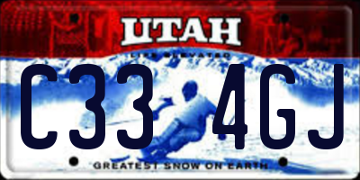 UT license plate C334GJ