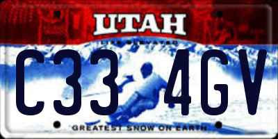 UT license plate C334GV