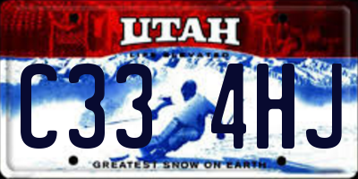 UT license plate C334HJ