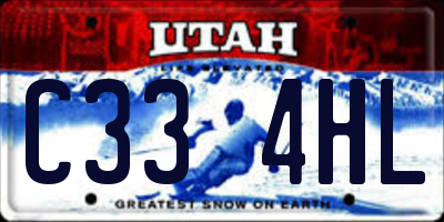 UT license plate C334HL