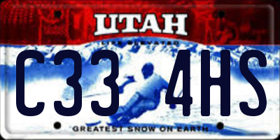 UT license plate C334HS
