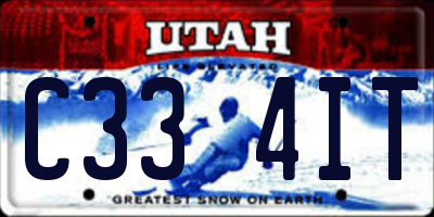 UT license plate C334IT