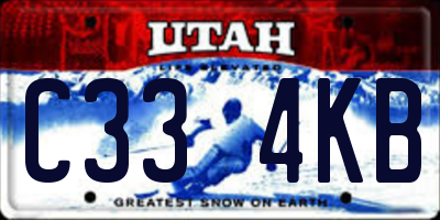 UT license plate C334KB