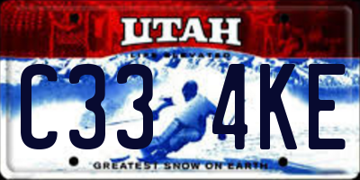UT license plate C334KE